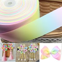 Hot (3 size) Gradient thread with rainbow Ribbon Wedding party supplies DIY manual bow hair sewing clothing accessory material Gift Wrapping  Bags