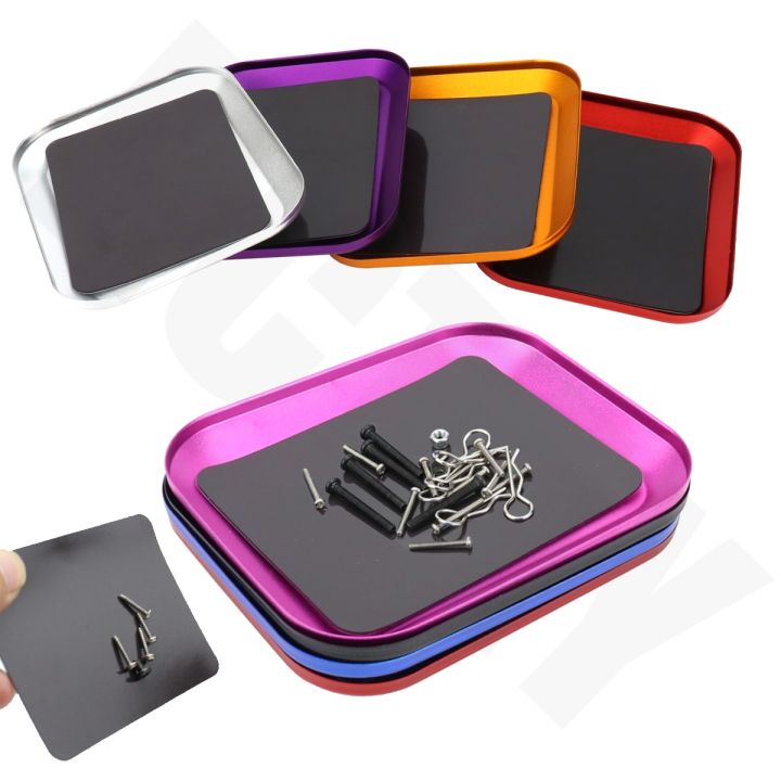 Aluminum Alloy Magnetic Pad Screw Tray Small Screw Plate Storage