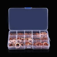 280Pcs/set Copper Flat Washer Assortment Kit Plain Washers With Plastic Box Fasteners Fitting for Screws Bolts 12 Sizes