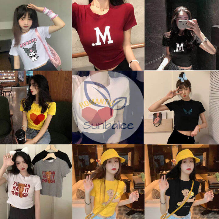 ส่งเร็วพิเศษ-crop-3-เสื้อครอปคอกลม-คอตตอนสุดน่ารักมาแล้ว-ครอปน่ารัก-ครอปสายฝอ-ครอปสายเกา-ครอปยืด