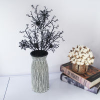 Black Glitter Halloween Branches Picks Stems Fake Twig Bush with Spiders Floral Decor Great for Home Garden Party Centerpiece