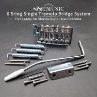 ชุด6-String Flat Saddle Single Tremolo Bridge System สำหรับกีตาร์ไฟฟ้า Chromeblackgold