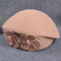 MAERSHEI Vintage black woolen hat dome bow lotus leaf big hat lady autumn and winter hat temperament hat