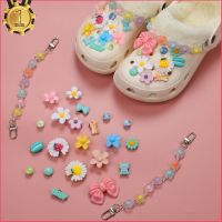 Cute Jelly Chain Croc Charms Designer Flowers Shoes Decaration Accessori Badg Pendant Jibb for Croc Clogs Kids Girls Women Gifts