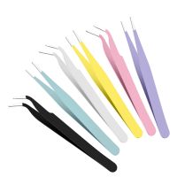 【LZ】☌◈✵  Excellent Quality Tweezers Bend Straight New Stainless Steel Industrial Anti-Static Cross Tweezers Sewing Accessories Tools