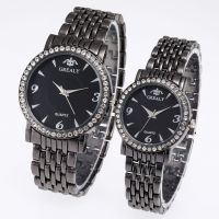 Diamond Business Steel Band Mens Watch Fashion Ladies Suit Quartz Watch Couple Pair of Watches