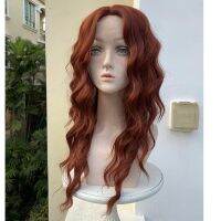 HOUYAN synthetic Long wavy hair middle part orange red girl wig cosplay Lolita wig Heat resistant wig synthetic wig Wig  Hair Extensions Pads