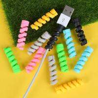 5PCS สายชาร์จฝาครอบ เครื่องม้วนสายข้อมูล สาย USB ปลอกป้องกัน เครื่องม้วนกระสวย ตัวป้องกันสายข้อมูล สปริงเกลียวเชือก