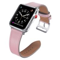 สายนาฬิกาหนังแท้สำหรับนาฬิกา44มม. 40มม. 42มม. 38มม. อะไหล่สายรัดข้อมือ Iwatch Series 6 SE 5 4 3 2