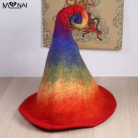 Hats Ornaments Halloween Elf Creative Handmade Wool Felt Hat Cosplay Steeple Witch Fashion Street Funny Hats Costume Party