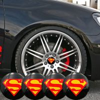 4pcs 56mm universal Superman Car Styling Modified Sticker Car Wheel Center Hub yang