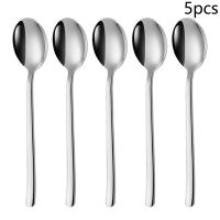 5PCS Coffee Spoon Cutlery Set Stainless Steel Korean Soup Spoon Ice Cream Spoon Creative Spoon Tea-spoon Kitchen Accessories