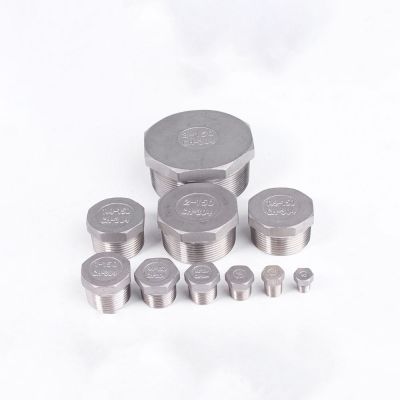 1/4" 3/8" 1/2" 3/4" 1" 1-1/4" 1-1/2" 2" BSPT Male Hex Head End Plug Cap 304 Stainless Steel Pipe Fitting Water Gas Oil Pipe Fittings Accessories
