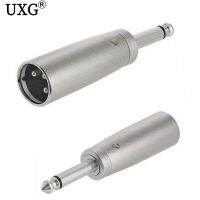 High Quality 1pcs Silver colored 3 Pin XLR male To 1/4 quot; jack 6.35mm Male Mono Jack Lead Adapter