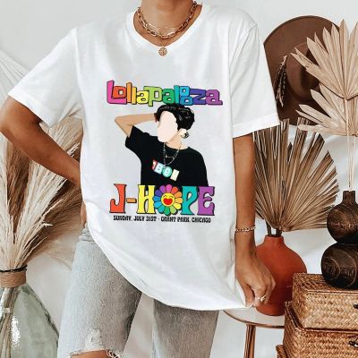 Lollapalooza Hope World J-Hope Tour 2022 T Shirt Women Korean Fashion Hobicore T-shirt Unisex Summer Cal O Neck Clothes