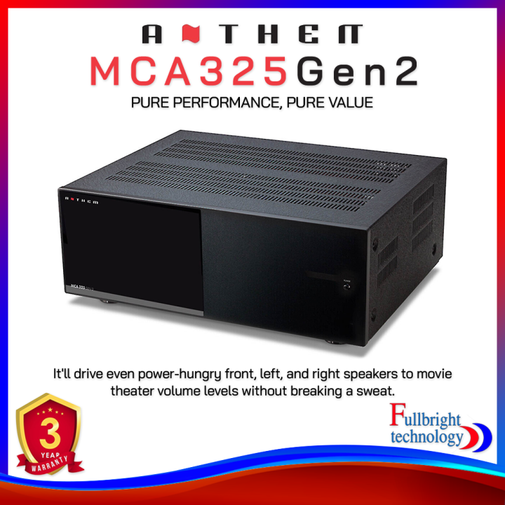 Anthem MCA 325 Gen 2 3channel power amplifier 225 watts per channel into 8 ohms with all