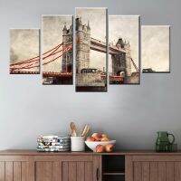 Lizhanmin Modern Home Decor ภาพวาดผ้าใบ London Thames พิมพ์โปสเตอร์ศิลปะห้องนอนกรอบ Modular Picture