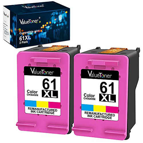 1 Black, 1 Tri-Color Ink Cartridges for HP 61XL 61 XL CH564WN Combo Pack Replacement for Envy 4500 Deskjet 1000 1056 1510 1512 1010 1055 OfficeJet 4630 Series Printer 