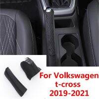 ปลอกปลอกเบรกมือหนังแท้สำหรับ Volkswagen VW T-CROSS Tcross 2019 2020 2021อุปกรณ์ตกแต่งภายใน