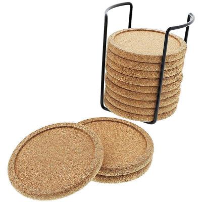 【Lucky】Cork Coasters With Lip For Drinks Absorbent Thick Rustic Saucer With Holder Heat &amp; Water Resistant Best Reusable Natural Coasters For Bar Glass Cup Table ซื้อทันทีเพิ่มลงในรถเข็น