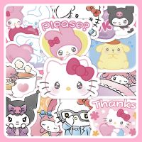 ♨ 60PCS Sanrio Combination Cartoon Hello Kitty Kuromi Stickers For Car Laptop Phone Fridge Scrapbook Decal Graffiti Sticker Toys