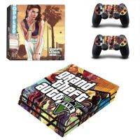 GTA5สติกเกอร์ GTA 5 PS4 Pro Play Station 4สติกเกอร์รูปลอกผิวสำหรับ PlayStation 4 PS4 Pro Console &amp; ไวนิลสกินคอนโทรลเลอร์