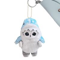 【LZ】♀  Gato bonito Chaveiro De Pelúcia Tubarão Baleia Roupas Pingente De Saco Macio Charme Figura Anime Fofinho para Ornamento Acessórios Presente