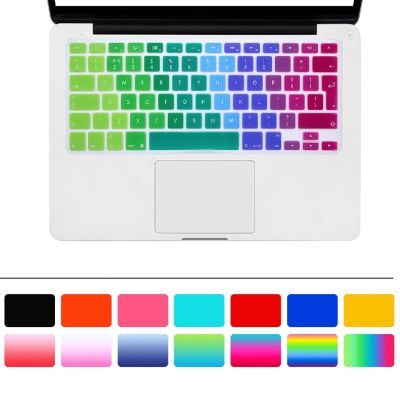 แป้นพิมพ์สีรุ้งนุ่มแผ่นกันสำหรับแมคบุ๊กอากาศ13 A1466 EU แผ่นครอบแป้นพิมพ์ซิลิคอนสำหรับ Macbook Air 13แป้นพิมพ์สีรุ้งผิวฟิล์มคีย์บอร์ด