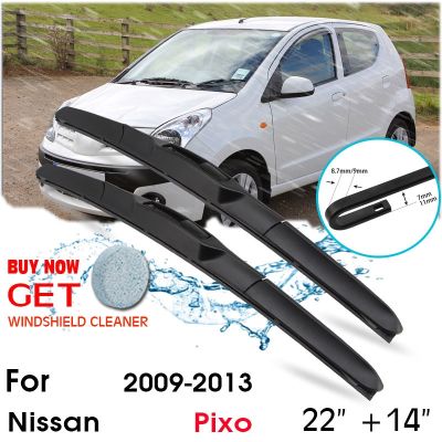 Car Wiper Blade Front Window Windshield Rubber Silicon Refill Wipers For Nissan Pixo 2009 2013 LHD/RHD 22 quot; 14 quot; Car Accessories