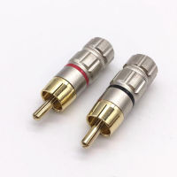 Rca Head Copper Shell Gold-Plated Amplifier Signal Wire Plug Fever Diy Audio Cable Connector Rca Lotus Male Connector