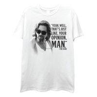 เสื้อยืดยอดนิยม The Big Lebowski Movie Shirt - The Dude Abides Jeff Lebowski เสื้อยืดวินเทจ