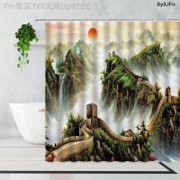 【CW】❈◎  Chinese Scenic Shower Curtains Mountain Trees Bathtub Decoration Curtain