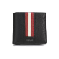 BALLY กระเป๋าสตางค์หนังสั้นผู้ชาย Classic Stripe Casual Fashion Multi-Card Wallet กระเป๋าสตางค์กระเป๋าใส่บัตร