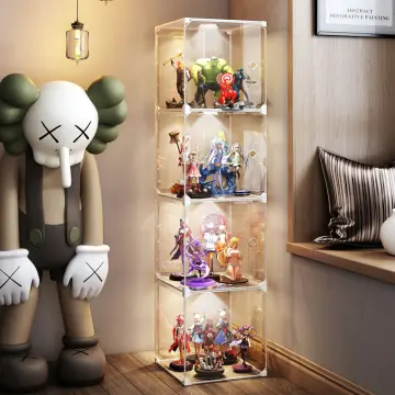 Garage Kit Acrylic Large Shelves Model Toy Storage Display Cabinet with  Door Bookshelf Multilayer Action Figure Organizer Shelf