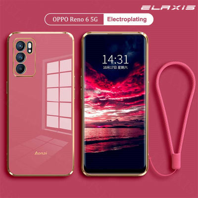 OPPO Reno 6 5G เคสโทรศัพท์มือถือไฟฟ้าขอบตรงบางเฉียบฝาครอบป้องกันกันกระแทก TPU หรูหรารวมทุกอย่างนุ่มเคสโทรศัพท์มือถือซิลิโคน Reno6 5G