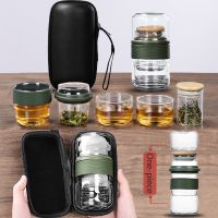 Travel Glass Kung Fu Tea Set Portable Teapot Outdoor Car-Mounted One Pot Two Cups 2-Person Travel Express Cup