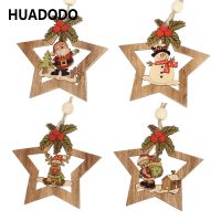 [A Warm] HUADODO 4Pcs ไม้ Star ตกแต่งต้นคริสต์มาสจี้เครื่องประดับสำหรับเครื่องประดับตกแต่งคริสต์มาสปีใหม่เด็ก Gift