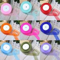 【hot】！ 50 Yards/Roll Organza Wedding Decoration Wrapping Crafts 12/15/20/25/40/50mm