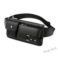 【Ready Stock】 ✠ C23 Men Waist Bag Leather Chest Pack Multifunction Fanny Packs Men Belt Bag Pouch For Money Phone