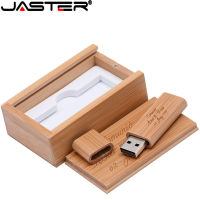 Jaster ฟรีโลโก้ที่กำหนดเอง USB แฟลชไดรฟ์ไม้ไผ่ USB พร้อมกล่อง Memory Stick 16GB ไดรฟ์ปากกา32GB 64GB USB Stick ของขวัญแต่งงาน.