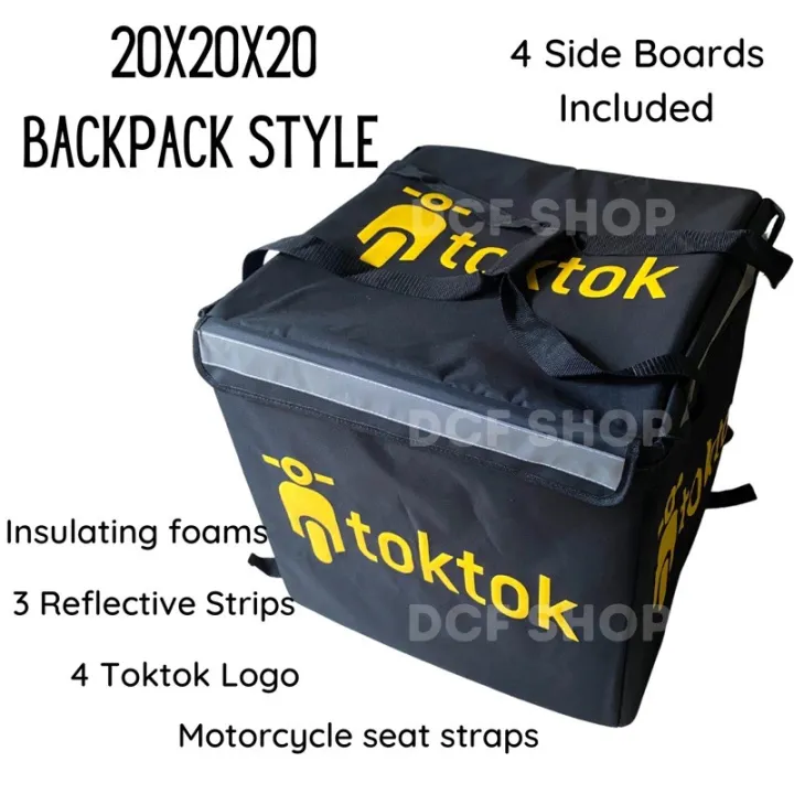 131 Liters (20x20x20) Insulated Thermal Food Delivery Bag with Toktok