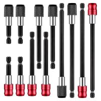 12Pcs Drill Bit Extension 1/4 Inch Hex Shank Bar Socket Screwdriver Bit Holder and Extension Chuck Adapter Set