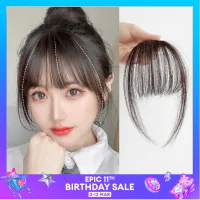 Cocute Thin Air Bangs Hair Extension Girl Women Wig Clip Front Hairpiece In Fringe Student Hairpin Black Brown
