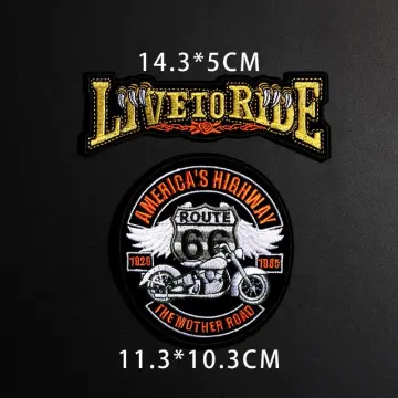 Punk Live to Ride Large Patch Motorcycle Embroidered Patches For Clothing  Eagle Paw Biker Iron On Patches For Clothes Jacket DIY