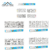 Children Drawing Roll 35x12.6 Inch Sticky DIY Painting Coloring Paper Roll Educational Toys For Boys Girls Birthday Gifts