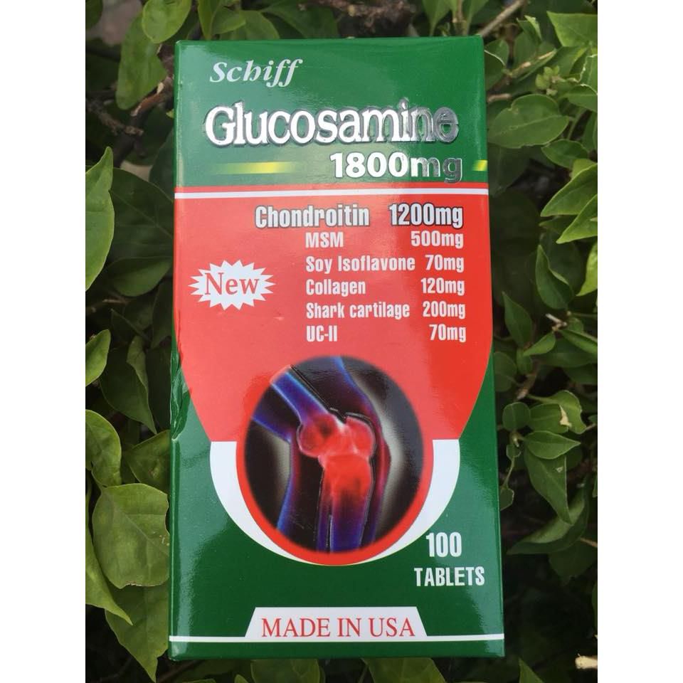 Glucosamine 1800 hỗ trợ giảm đau nhức xương khớp tái tạo mô sụn khớp hộp 100 viên nhập khẩu Mỹ