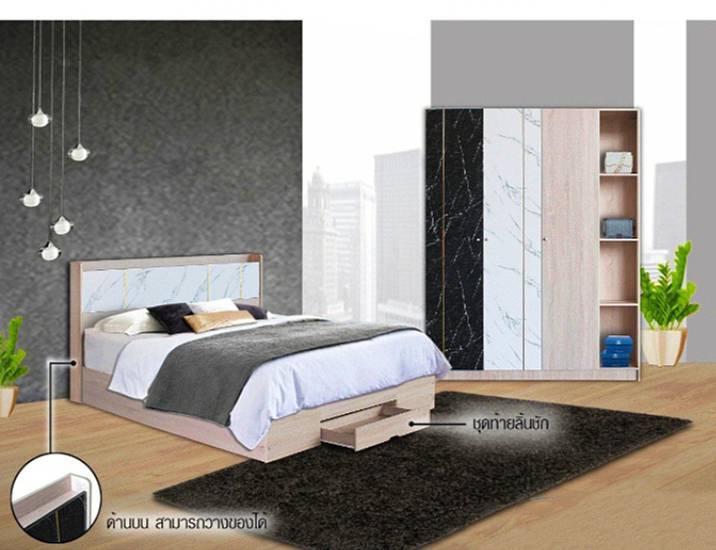 ชุดห้องนอน-icon-plus-5-ฟุต-model-set-2a-ดีไซน์สวยหรู-สไตล์ยุโรป-ประกอบด้วย-เตียง-ตู้เสื้อผ้า-ชุดขายดี-แข็งแรงทนทานมาก