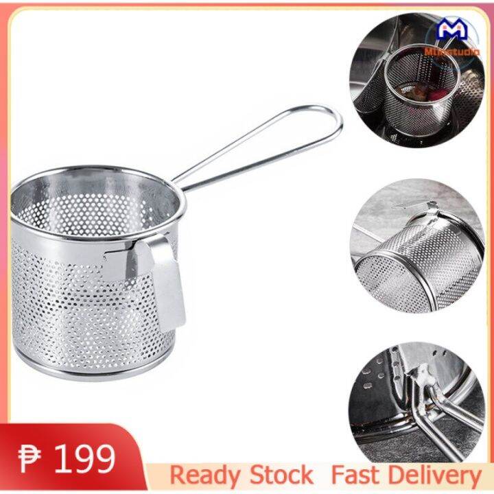 Mlinstudio Fine Wire Mesh Sieve Metal Frying Basket Colander for Hot