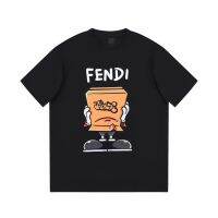 FEND/I แฟชั่นเทรนด์ผ้าฝ้ายแขนสั้นสำหรับผู้ชายและผู้หญิง