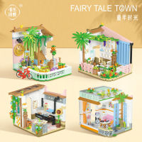 ความคิดสร้างสรรค์ WL2033-47 Fairy Tale Town Cafe Studio Street View Building Blocks ประกอบเครื่องประดับของเล่นเด็กผู้หญิง